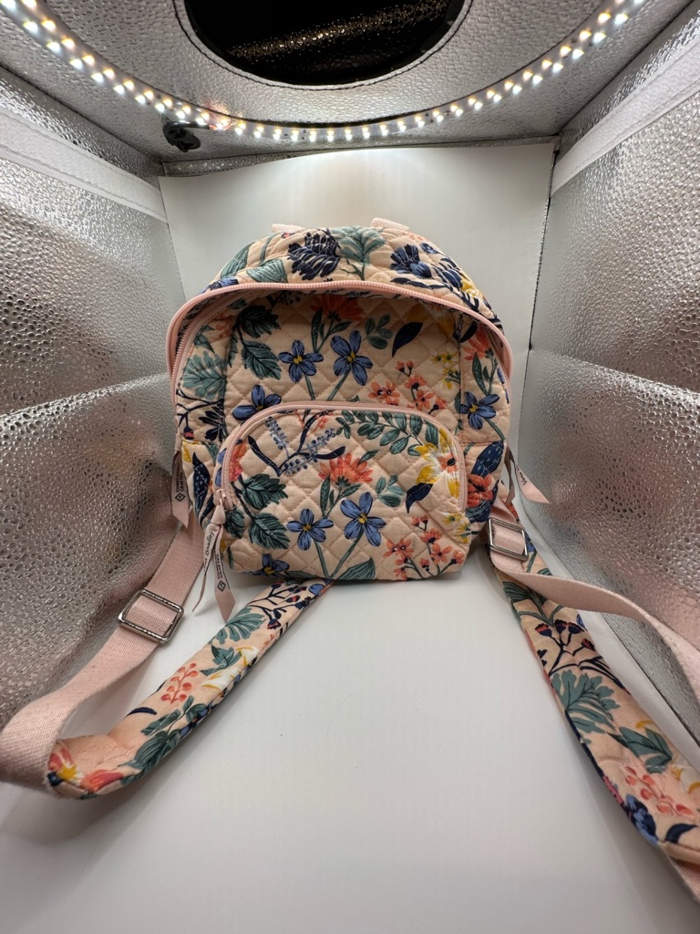 Vera Bradley Blush Pink Quilted Floral Crossbody Backpack